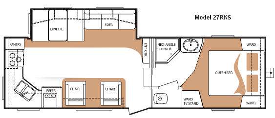 Floorplan - 2009 Keystone RV Cougar X-lite 27RKS