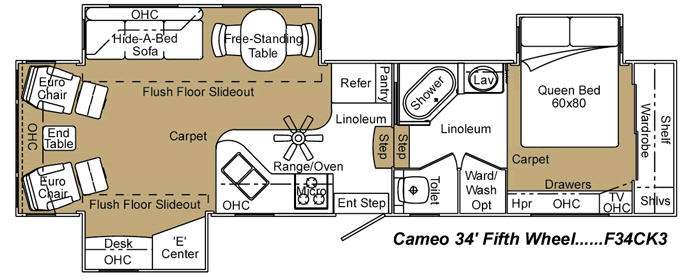 Floorplan - 2009 Carriage Cameo F34CK3