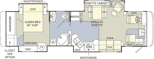 Floorplan - 2005 Holiday Rambler Sceptor 38 PDQ