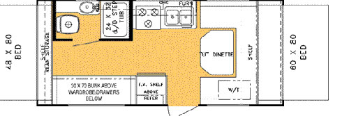 Floorplan - 2003 Forest River RV Rockwood Roo 21 FD