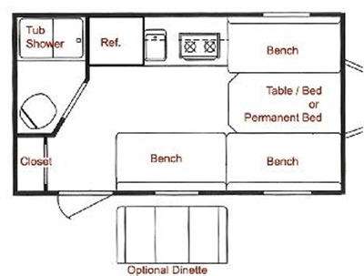 Floorplan - 2010 Sunset RV Traveler 18R60B