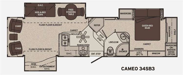 Floorplan - 2011 Carriage Cameo 34SB3