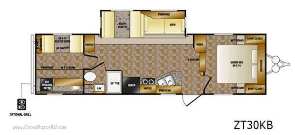 Floorplan - 2011 CrossRoads RV Zinger ZT30KB