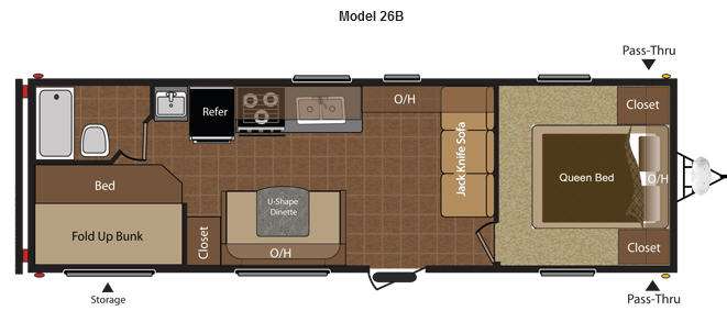Floorplan - 2012 Keystone RV Hideout 26B