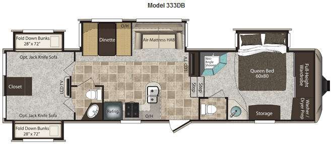 Floorplan - 2012 Keystone RV Montana High Country 333DB