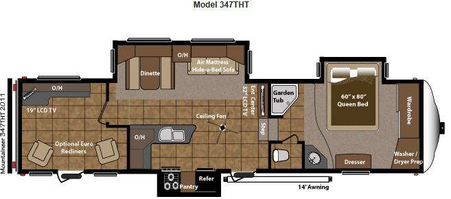 Floorplan - 2012 Keystone RV Mountaineer 347THT