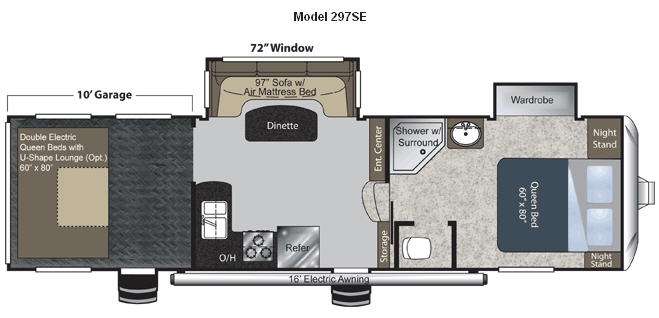 Floorplan - 2012 Keystone RV Raptor 297SE