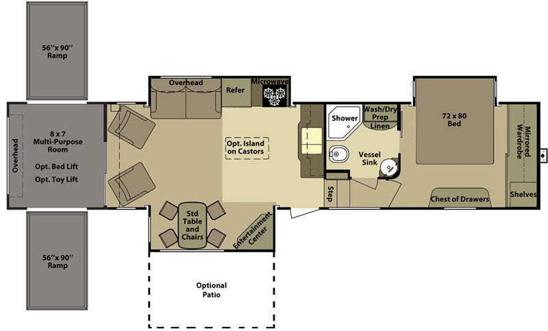 Floorplan - 2012 Open Range RV Rolling Thunder H345MPR