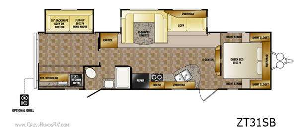 Floorplan - 2012 CrossRoads RV Zinger ZT31SB