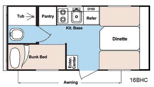 Floorplan - 2012 Gulf Stream RV Ameri Lite Super Lite 16 BHC