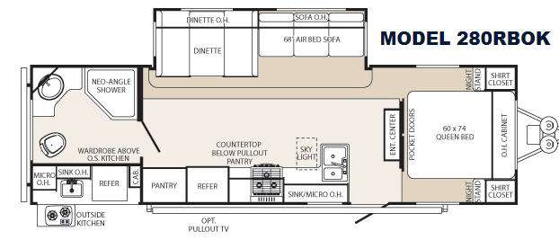 Floorplan - 2012 Palomino Sabre Silhouette 280RBOK