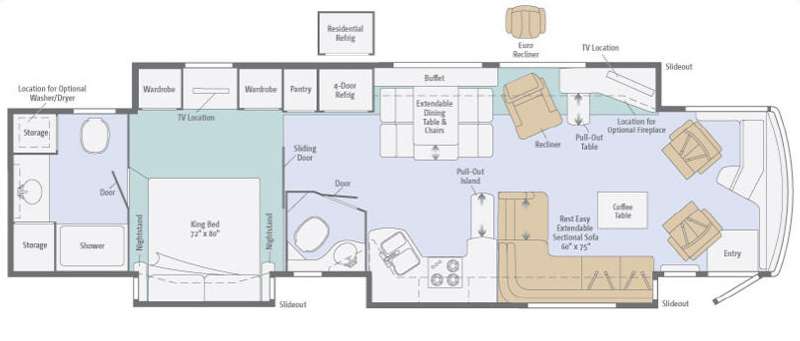 Floorplan - 2012 Itasca Ellipse 42QD