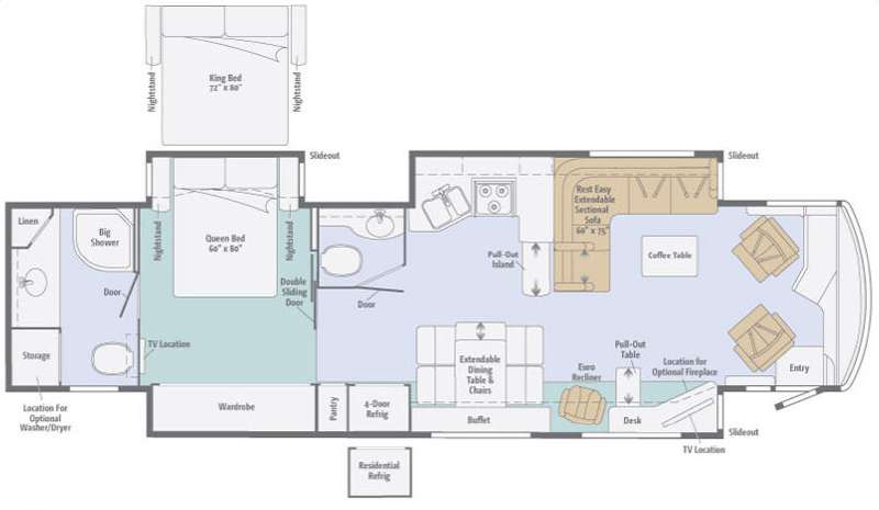 Floorplan - 2012 Itasca Meridian 42E