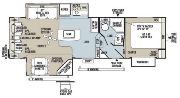 Floorplan - 2013 Forest River RV Rockwood Signature Ultra Lite 8289WS