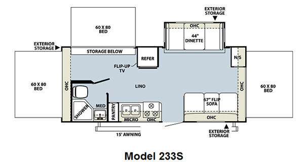 Floorplan - 2013 Forest River RV Rockwood Roo 233S