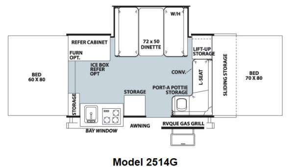 Floorplan - 2013 Forest River RV Rockwood Premier 2514G