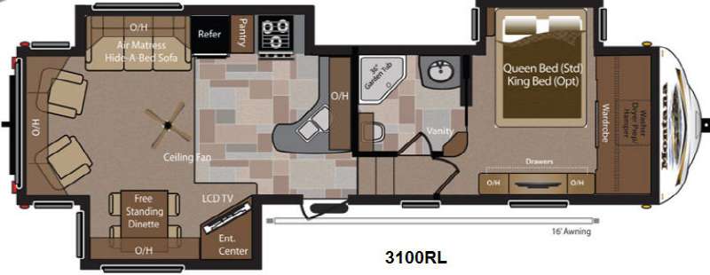 Floorplan - 2013 Keystone RV Montana 3100 RL