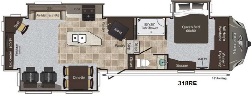 Floorplan - 2013 Keystone RV Montana High Country 318RE