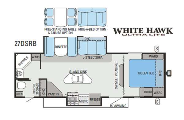 Floorplan - 2013 Jayco White Hawk 27DSRB