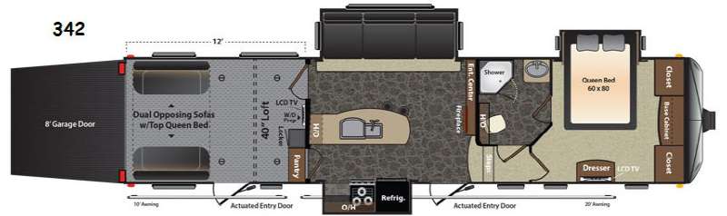 Floorplan - 2014 Keystone RV Fuzion 342