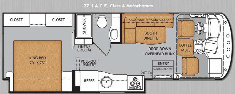 Floorplan - 2014 Thor Motor Coach ACE 27 1
