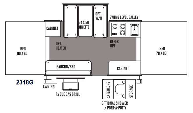 Floorplan - 2014 Forest River RV Rockwood Freedom Series 2318G