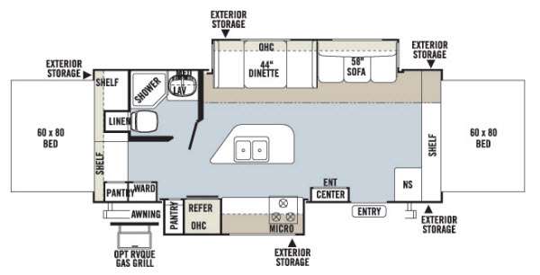 Floorplan - 2014 Forest River RV Rockwood Roo 23IKSS