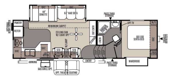 Floorplan - 2014 Forest River RV Rockwood Signature Ultra Lite 8280WS