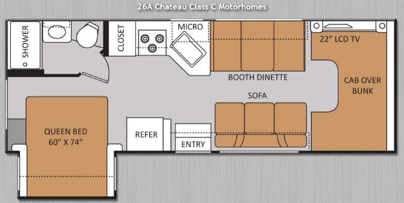 Floorplan - 2014 Thor Motor Coach Chateau 26A
