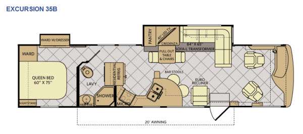 Floorplan - 2014 Fleetwood RV Excursion 35B