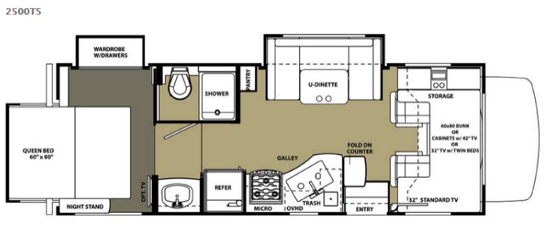 Floorplan - 2015 Forest River RV Sunseeker 2500TS Ford