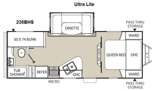 Floorplan - 2015 Coachmen RV Freedom Express 236BHS