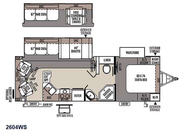 Floorplan - 2015 Forest River RV Rockwood Ultra Lite 2604WS