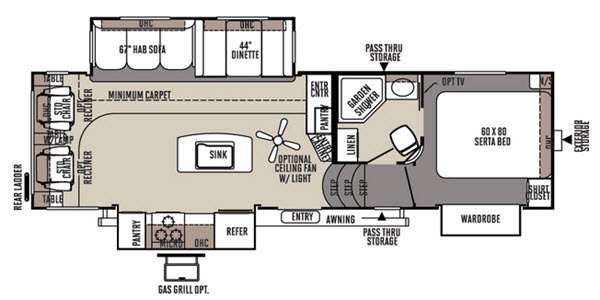 Floorplan - 2015 Forest River RV Rockwood Signature Ultra Lite 8285IKWS