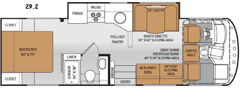 Floorplan - 2015 Thor Motor Coach ACE 29.2