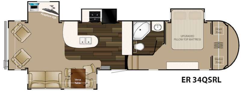 Floorplan - 2015 Heartland ElkRidge 34QSRL