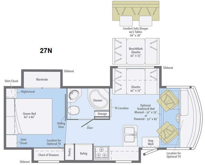 Floorplan - 2015 Winnebago Vista 27N