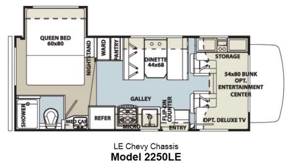 Floorplan - 2015 Forest River RV Sunseeker LE 2250LE Chevy