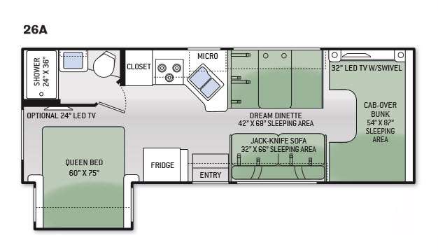 Floorplan - 2015 Thor Motor Coach Chateau 26A