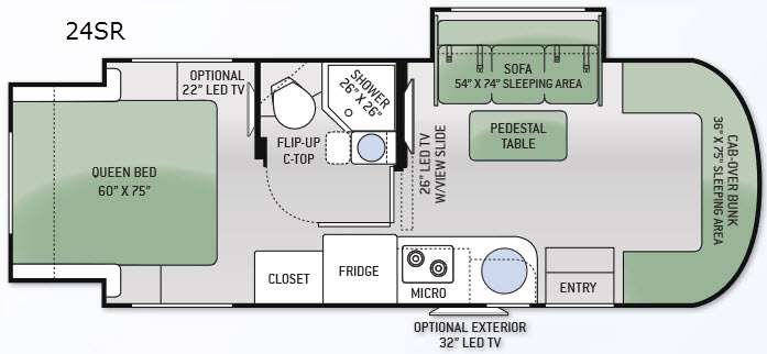 Floorplan - 2015 Thor Motor Coach Citation Sprinter 24SR