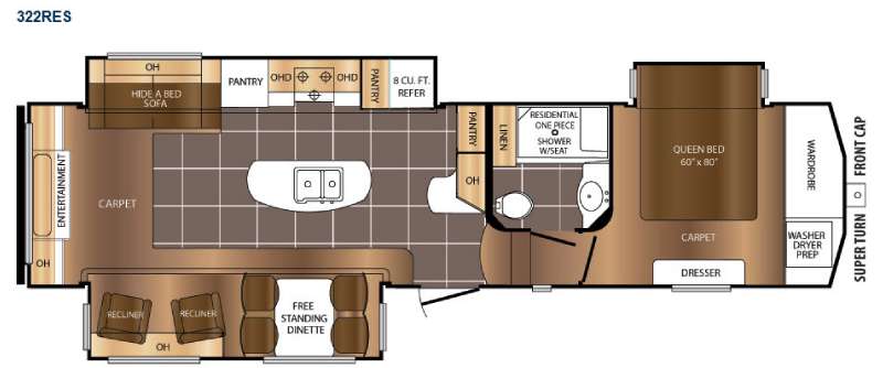 Floorplan - 2015 Prime Time RV Crusader 322RES