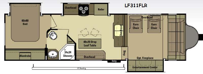 Floorplan - 2015 Open Range RV Light LF311FLR