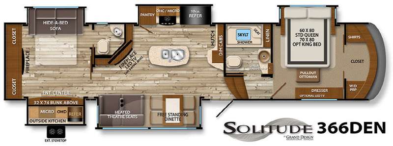 Floorplan - 2015 Grand Design Solitude 366DEN