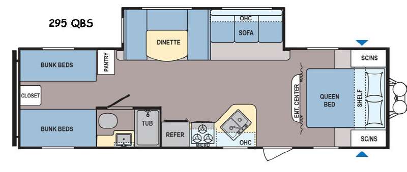 Floorplan - 2015 Dutchmen RV Coleman Lantern Series 295QBS