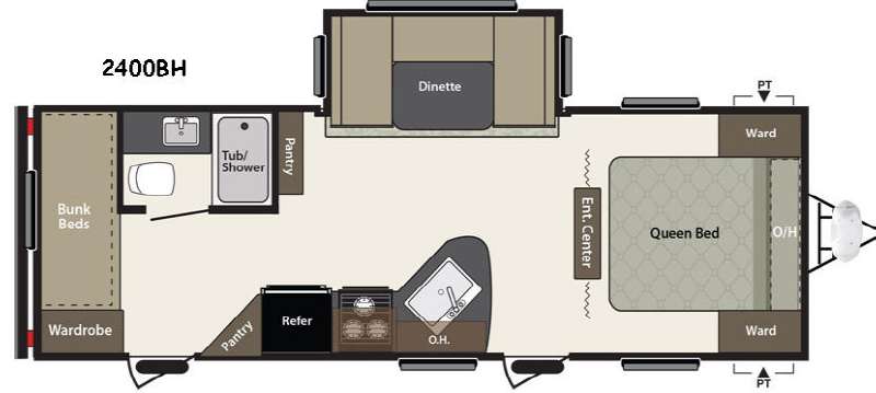 Floorplan - 2015 Keystone RV Summerland 2400BH