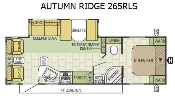 Floorplan - 2016 Starcraft Autumn Ridge 265RLS