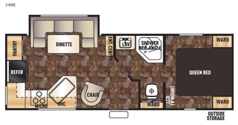 Floorplan - 2016 Forest River RV Cherokee Grey Wolf 24RK