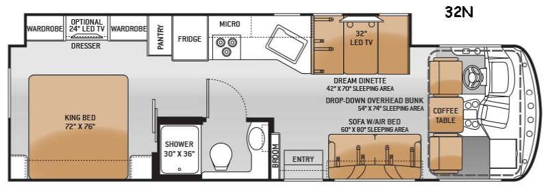 Floorplan - 2016 Thor Motor Coach Windsport 32N