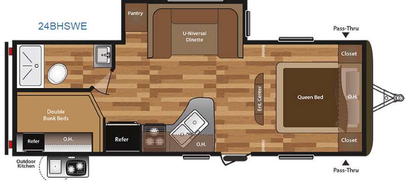 Floorplan - 2016 Keystone RV Hideout 24BHSWE