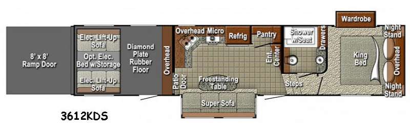 Floorplan - 2016 Gulf Stream RV Wide Open 3612KDS